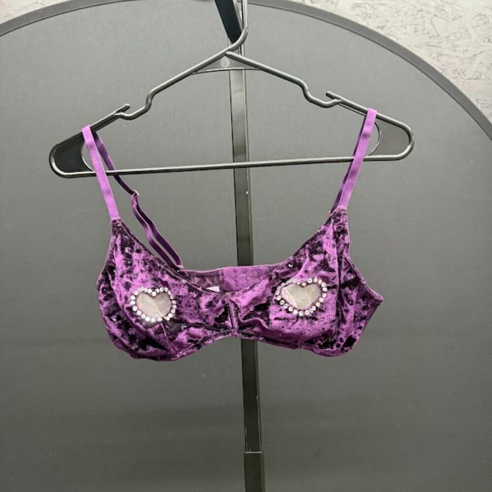 Savage X Fenty Velvet Hearts Cut-Out Bralette